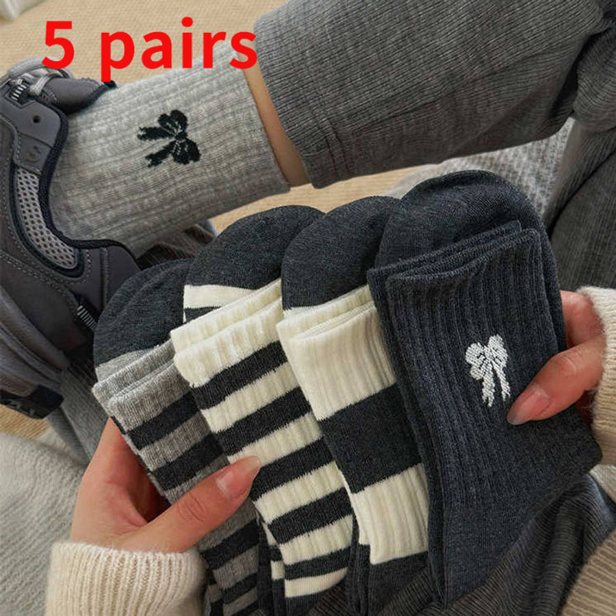 Women S Socks Color Mixed Color 5 Pairs Size Onesize