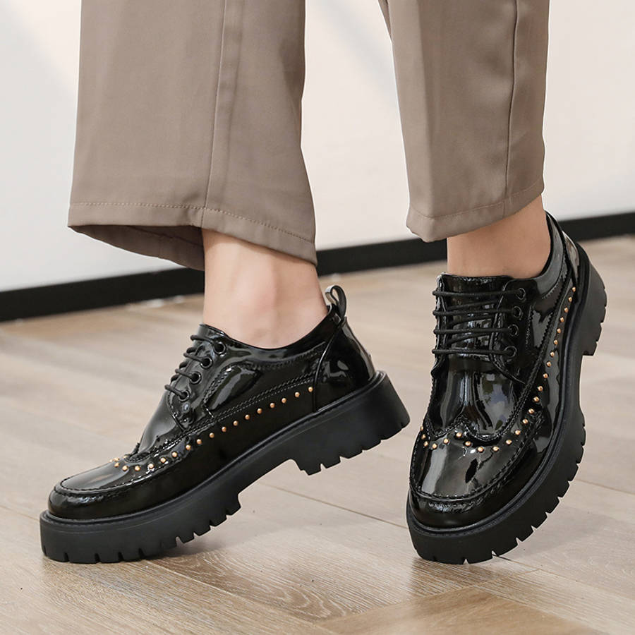 Mens Leather Shoes Color Black Sizeuk 7