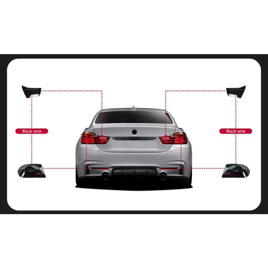 Car Lights Color Red Lens 1Pair