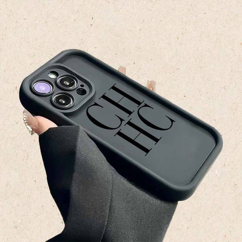 1Pc Black For iPhone X XS Letter Pattern Phone Case