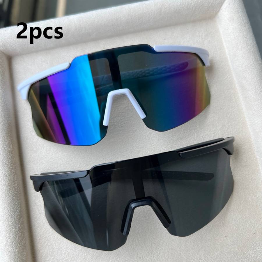 Cycling Glasses Color 2Pcs White Blue Mercury Black Silvery Mercury 2Pairs