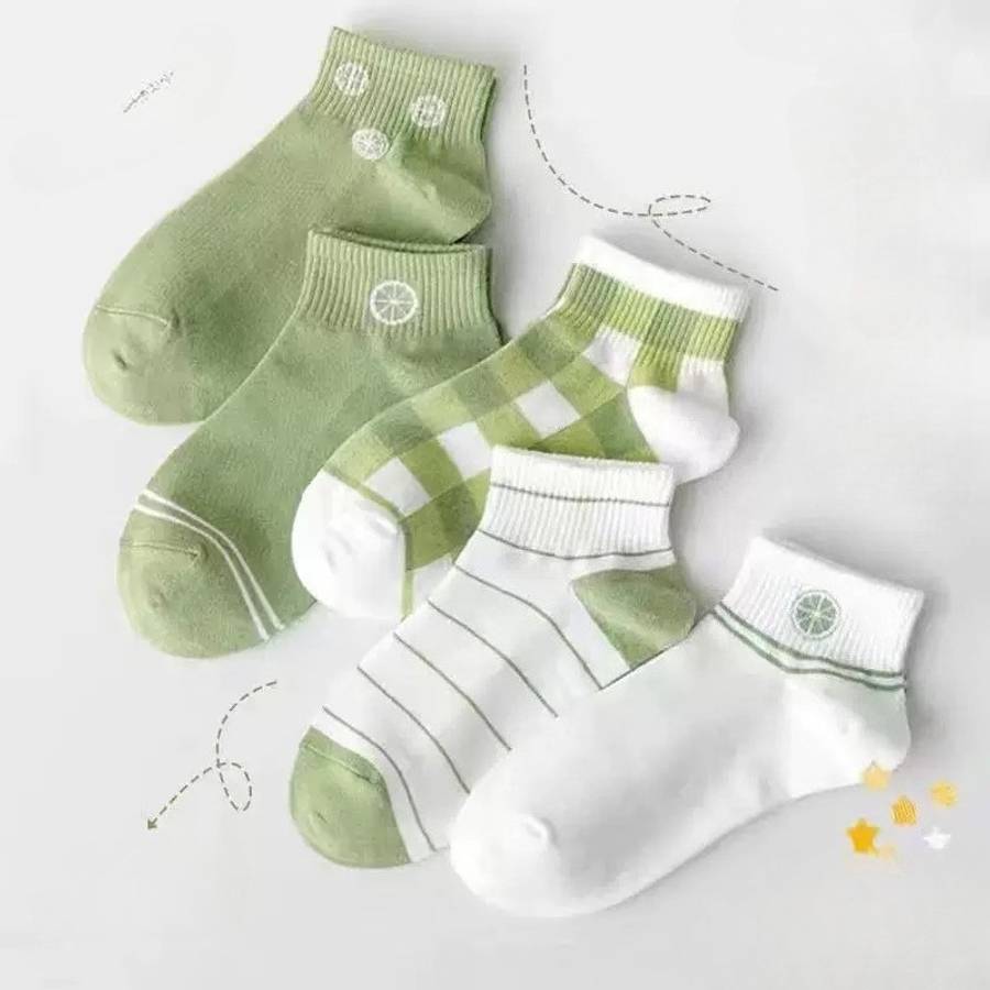 Women S Socks Color Lemon 5Pairs Size Onesize