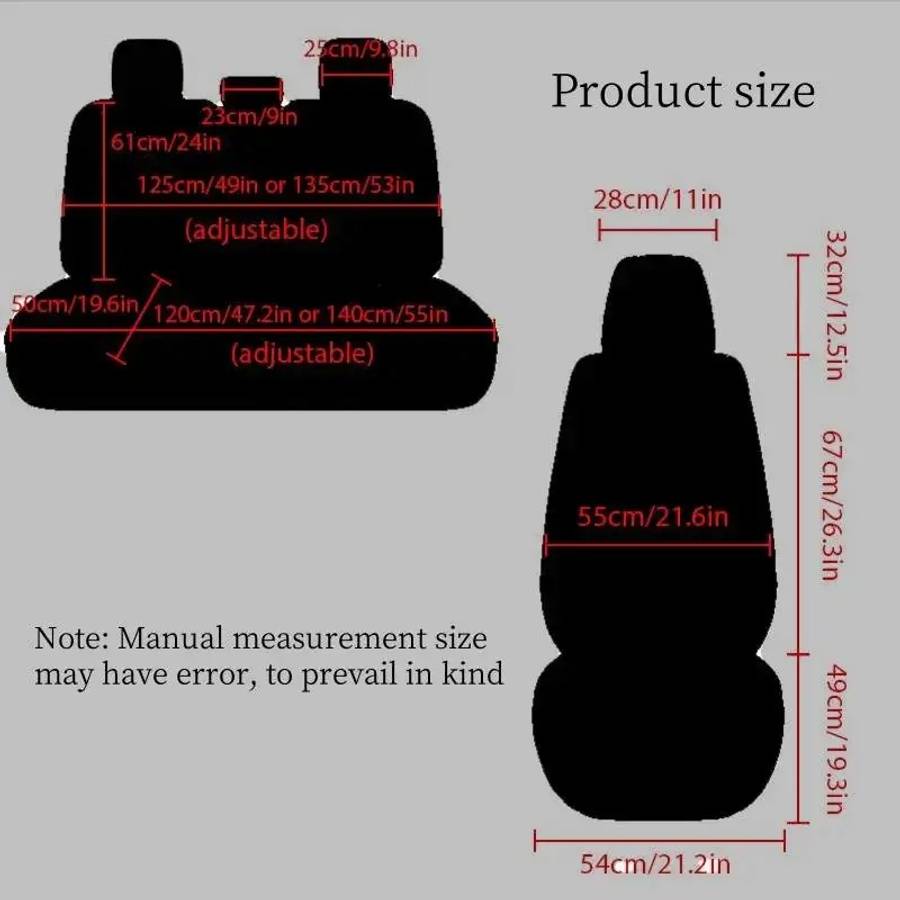 Car Seat Cushion 5Pcs Mystery Black