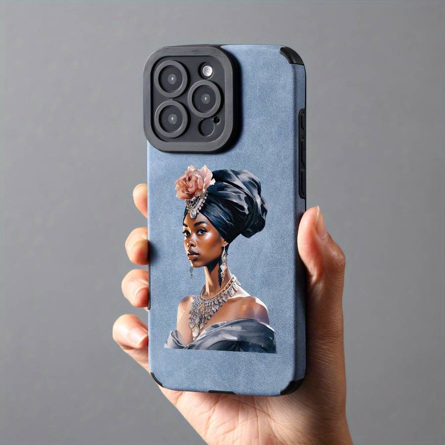 1Pc Blue For iPhone 13 African Queen Phone Case