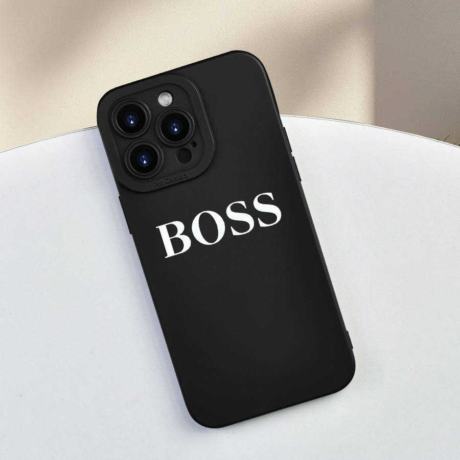 1Pc Black For iPhone 8 BOSS Pattern Phone Case