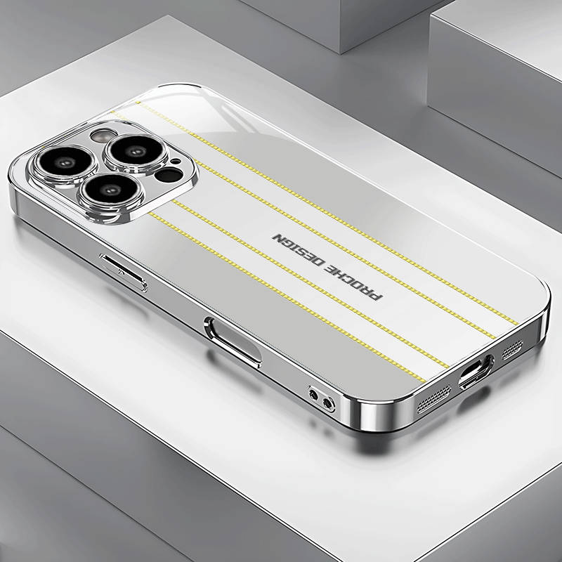 1Pc Silvery For iPhone 14 Pro Max Business Men Phone Case