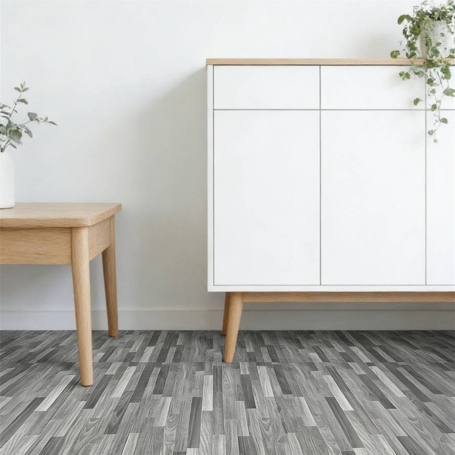 Self Adhesive Floor Stickers Parquet Light Gray 40Cm*500Cm
