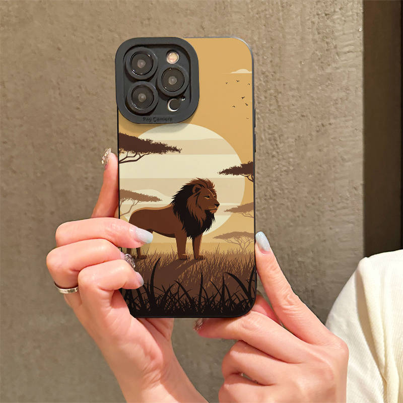 1Pc Mixed Color For iPhone 7 8 SE2 SE3 African Savanna Lion Phone Case