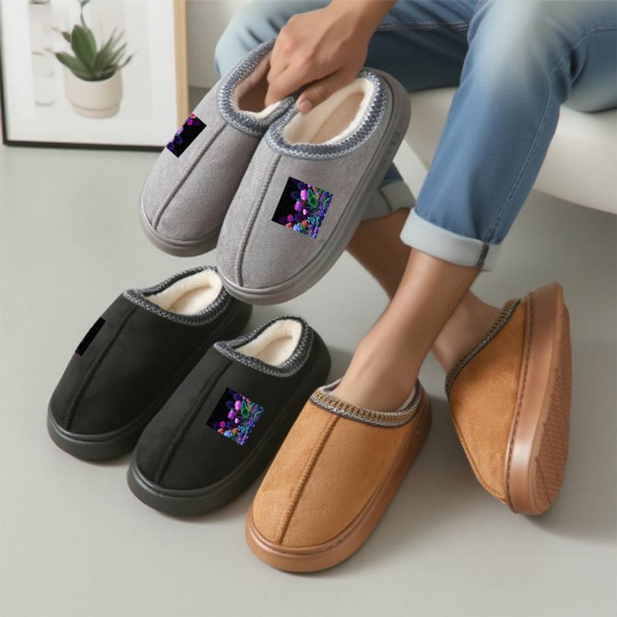 Cotton Slippers Color Black Sizeuk 9.5