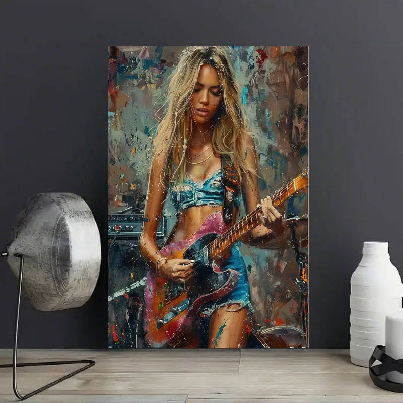 1pc  Vibrant Music-Themed Canvas Print 30.48x40.64cm Frameless High-Quality Wall Art Decor M