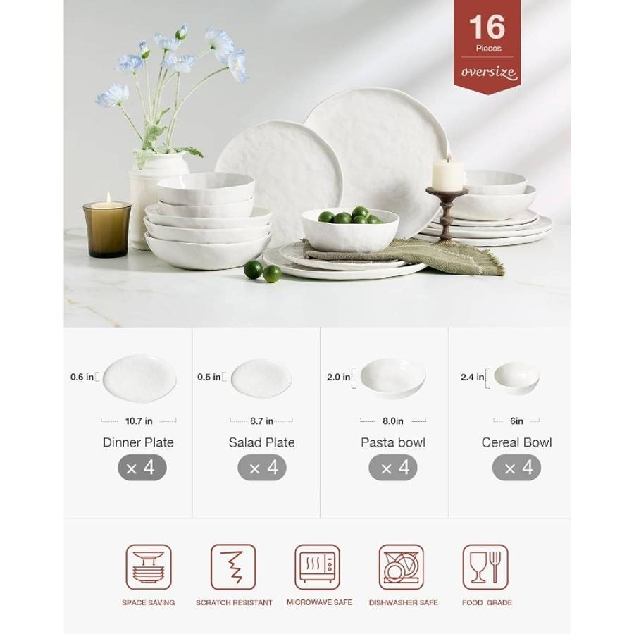 Bowl Color Polar White  4Set16Pcs