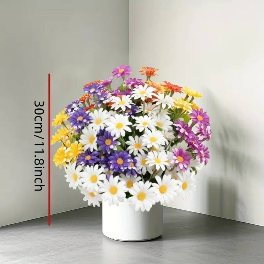 Simulated Flower Color 5 Bunches Of Beautiful Flowers