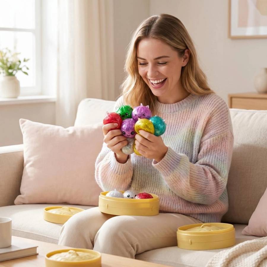 Squeezable Toys Items Random Colors And Styles Style 2Pcs1Steamed Bun 1 Steamer Basket