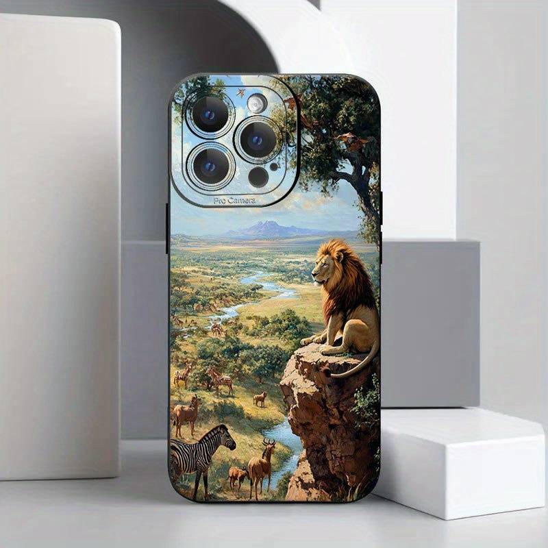 1Pc Black For iPhone 6 Plus Lions And Other Animals Phone Case