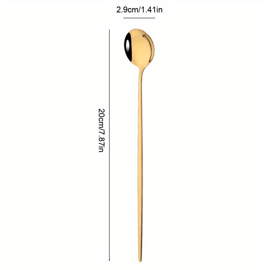 10pcs Of Colored Coffee Tea Stirring Spoons With Long Handles Ice Cream Dessert Spoons Stain