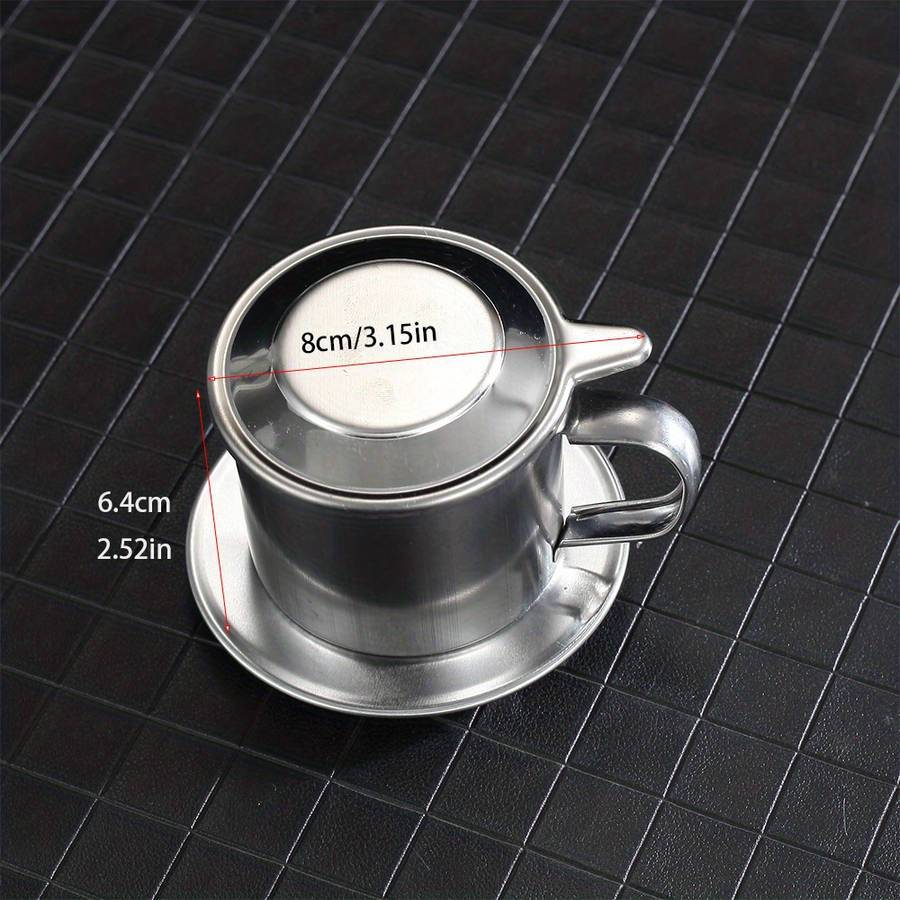 Stainless Steel Vietnamese Pour Over Coffee Maker With Leak Proof Filter Silver