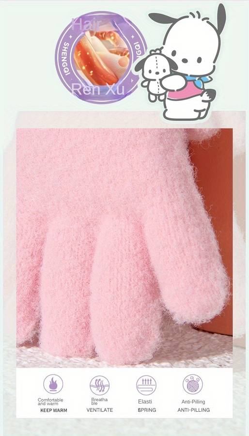 Winter Gloves Color Pink Melody