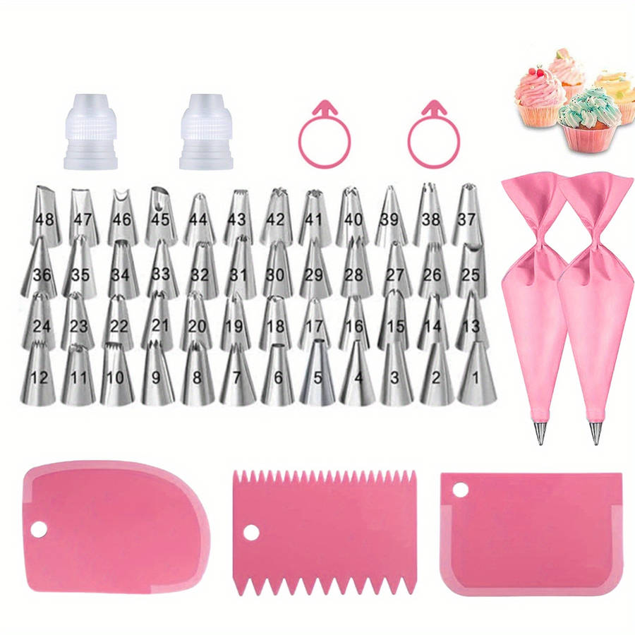 Professional Cake Decorating Head Color Pink Color Quantity 57Pcs