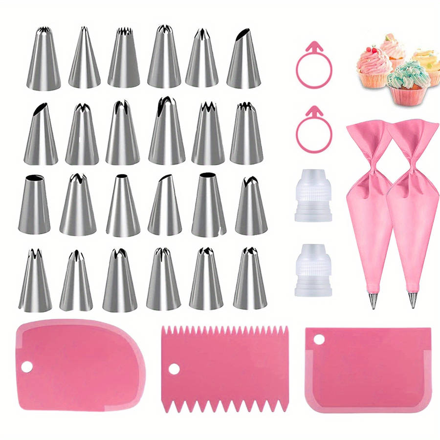 Professional Cake Decorating Head Color Pink Color Quantity 57Pcs