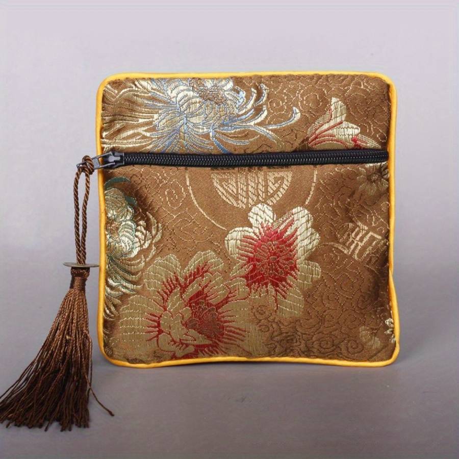 Storage Bag Color Zipper Bag Blue Dragon Pattern*Zipper Bag 11.5*11.5Cm
