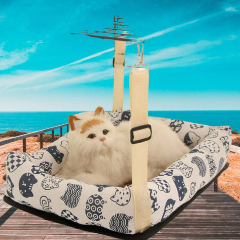 Pet supplies size S Items Summer mat hanging nest   square       blue background lucky cat
