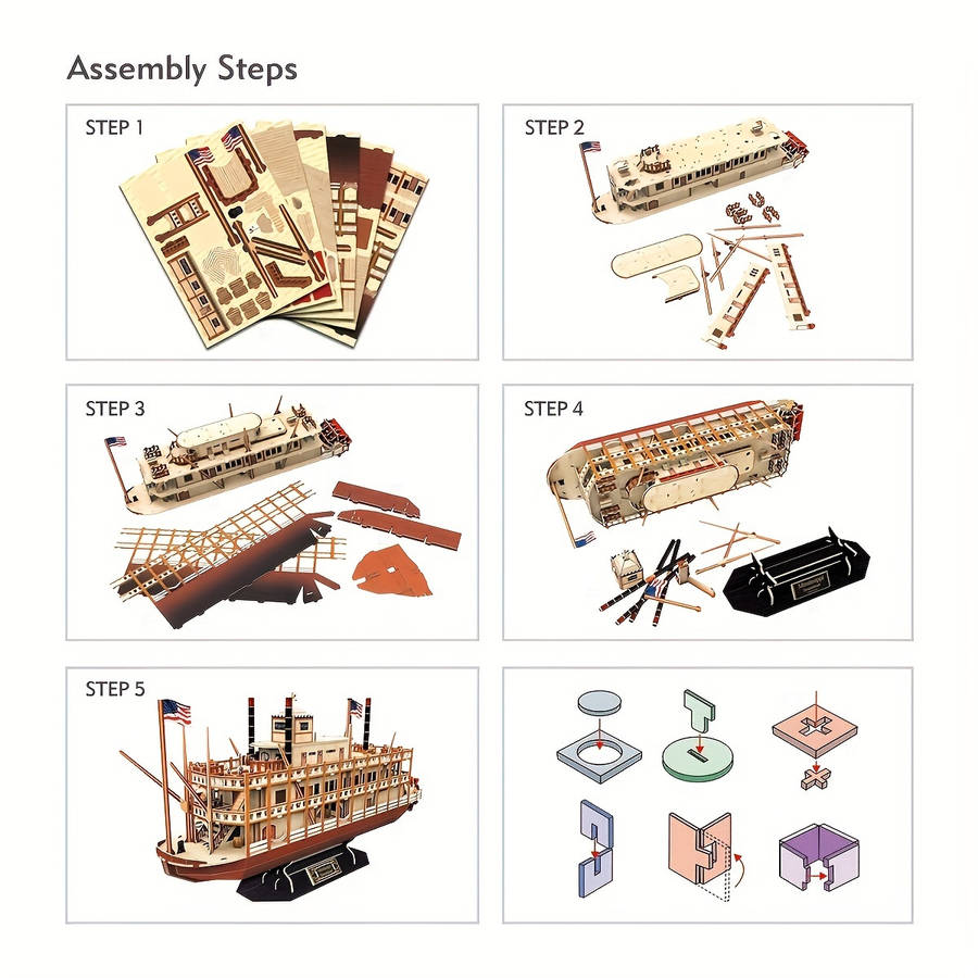 3D Jigsaw Puzzle Model Ship Items Mississippi River Steamship