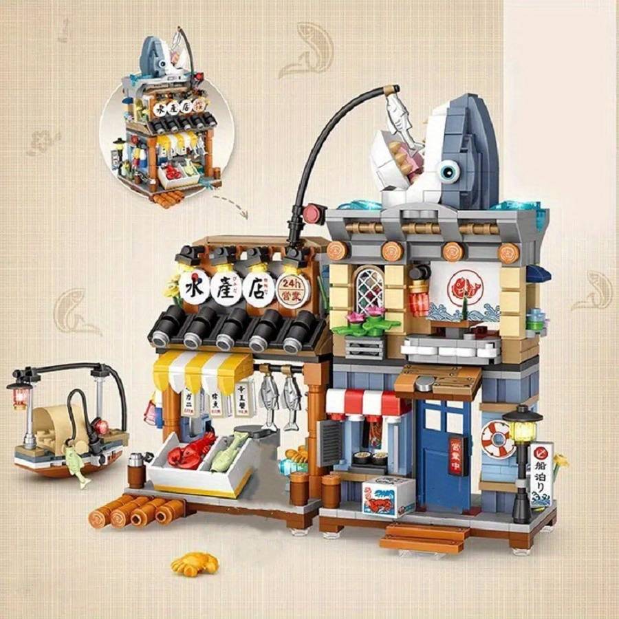 Building Toy Architectural Model Toy Set Style Shaved Ice Shop