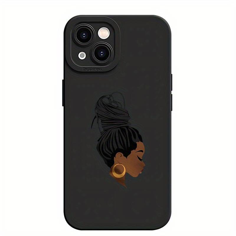 1Pc Mixed Color For iPhone 14 Plus African Queen Silhouette Phone Case