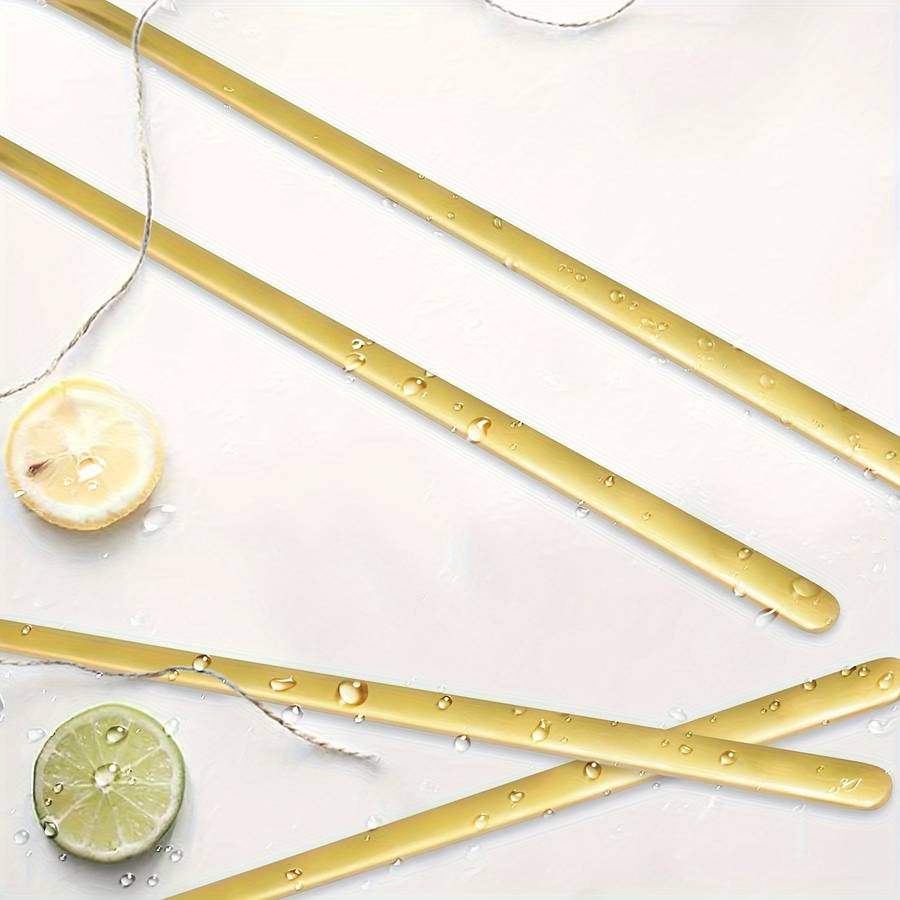 4pcs Golden Stainless Steel Spoons with Long Handles Ideal for Coffee Tea Ice Cream and De