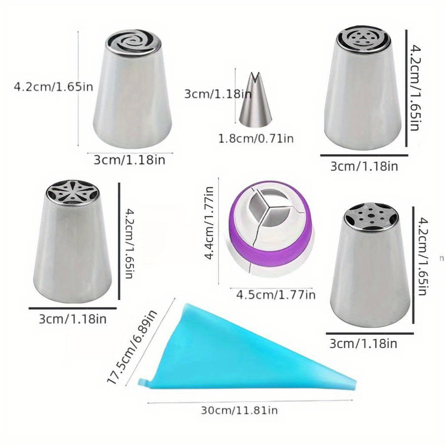Professional Cake Decorating Head Color 7 Russian Piping Tips