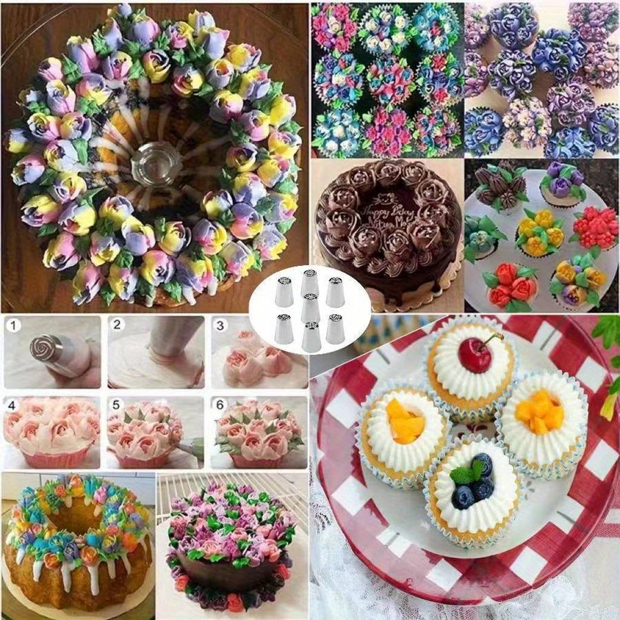Professional Cake Decorating Head Color 7 Russian Piping Tips