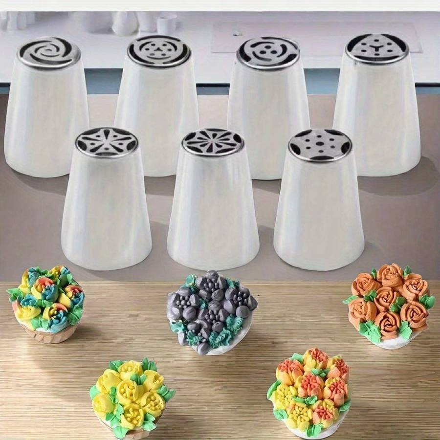 Professional Cake Decorating Head Color 7 Russian Piping Tips