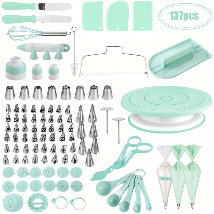 Professional Cake Decorating Head Color Macaron Green 137Pcs