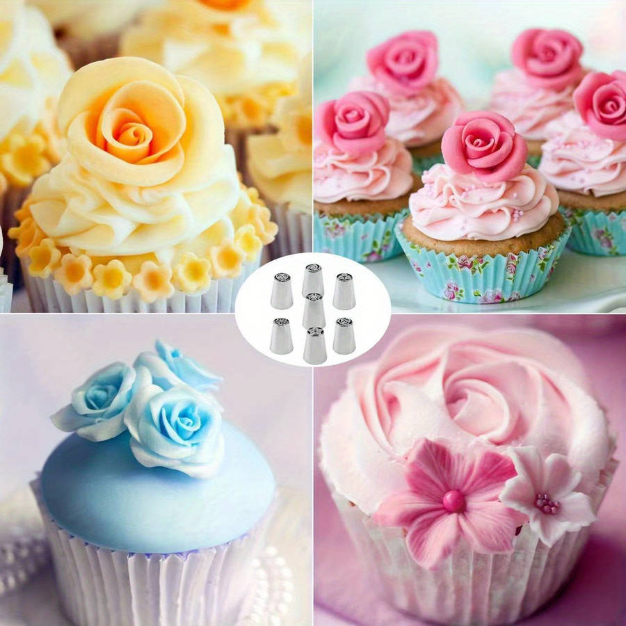 Professional Cake Decorating Head Color 7 Flower Piping Tips