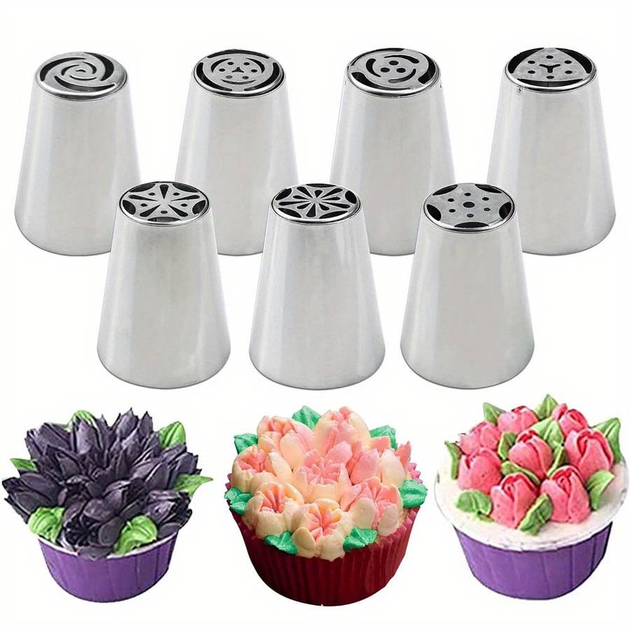 Professional Cake Decorating Head Color 7 Flower Piping Tips