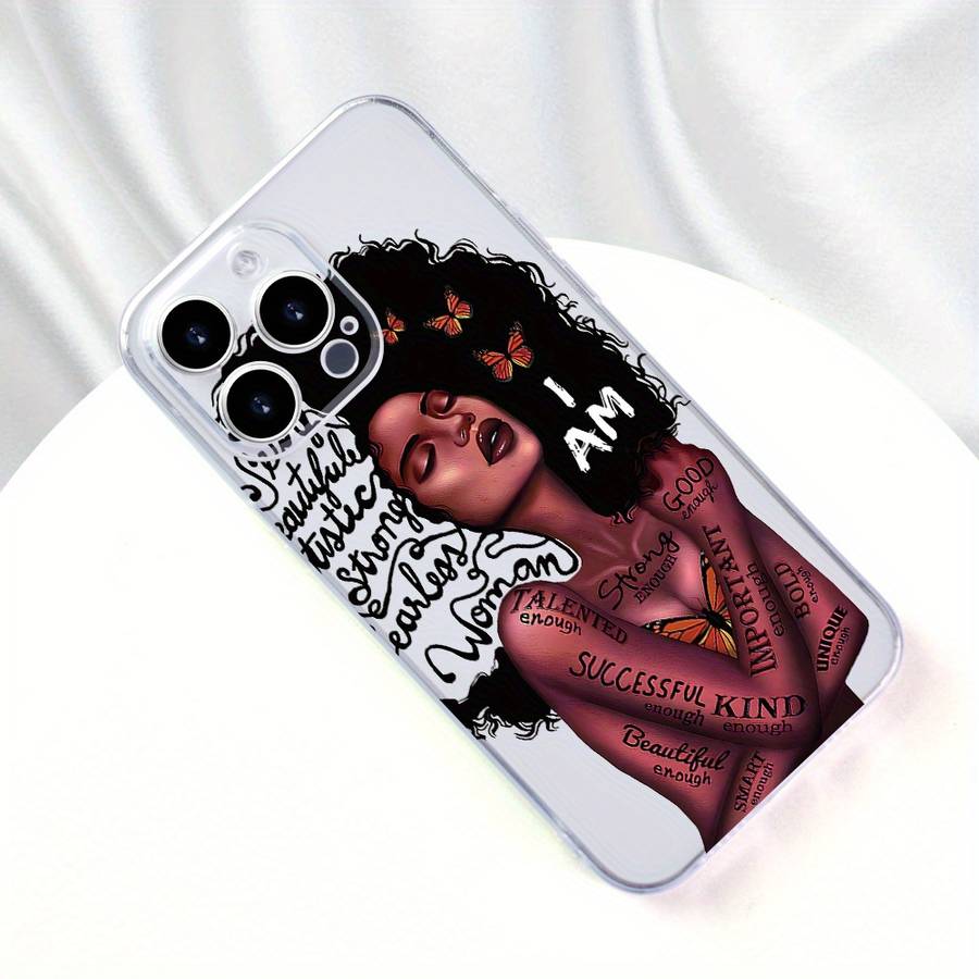 1Pc Transparent For iPhone XR African Girl Phone Case