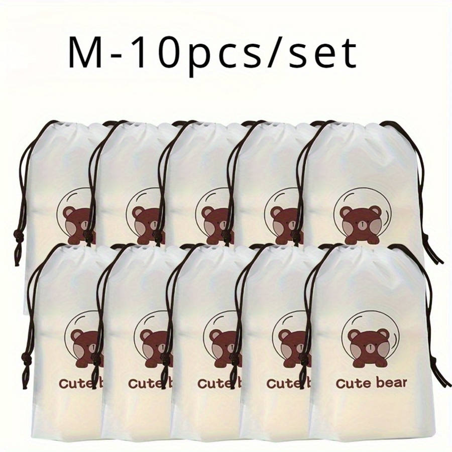 Set Of 10 Charming Bear Design Travel Hanging Organizers