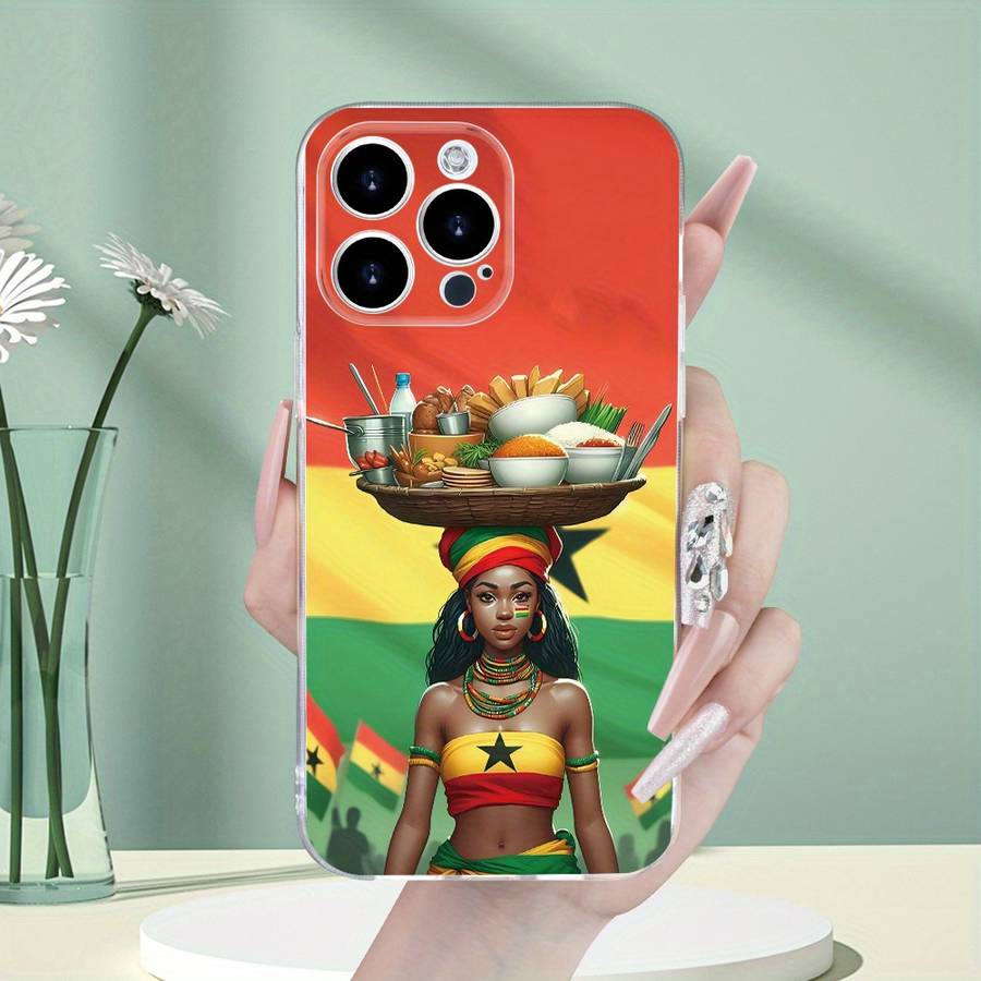 1Pc Transparent For iPhone XR Beautiful African Girl Phone Case