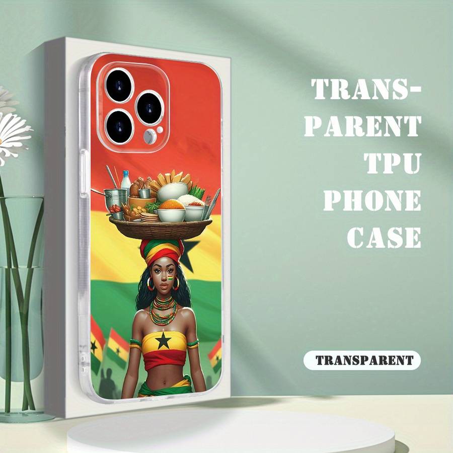 1Pc Transparent For iPhone XR Beautiful African Girl Phone Case