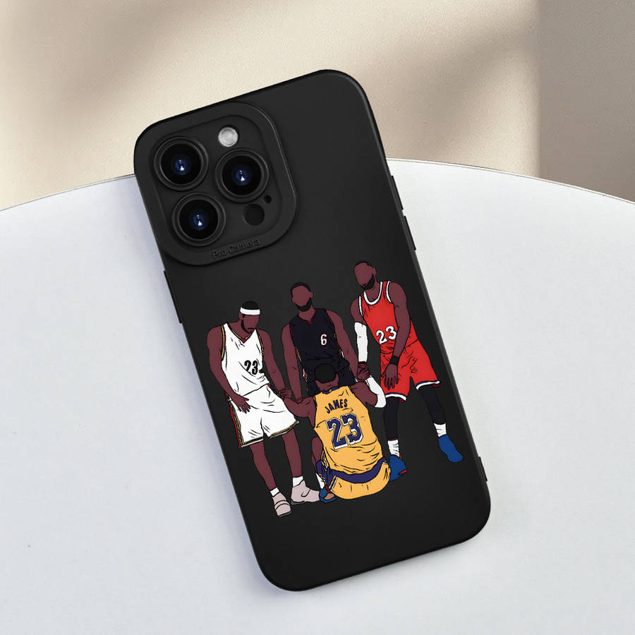 1Pc Black For iPhone 14 Plus Basketball Player Phone Case