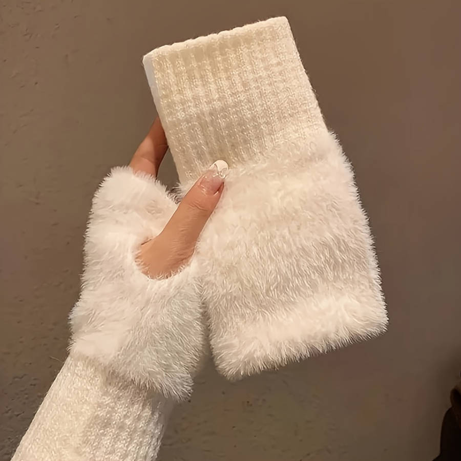 Winter Gloves Color White