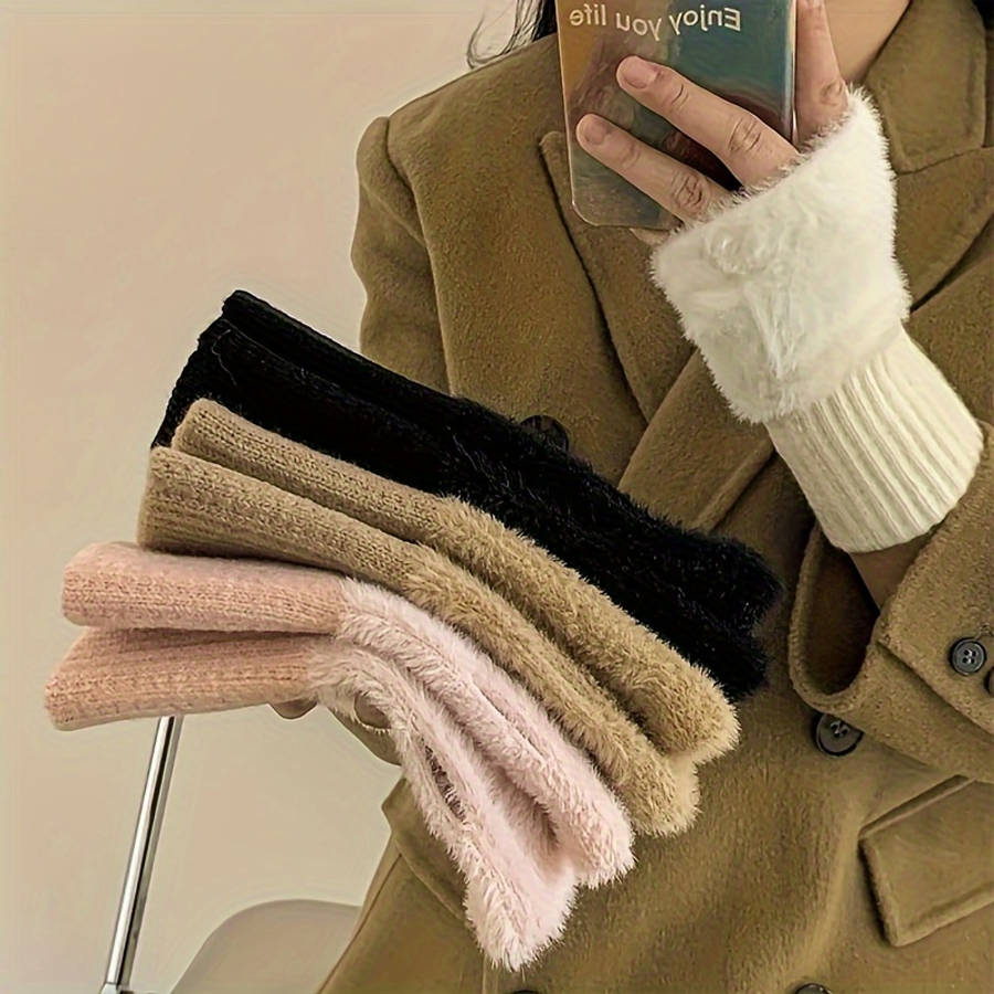 Winter Gloves Color White