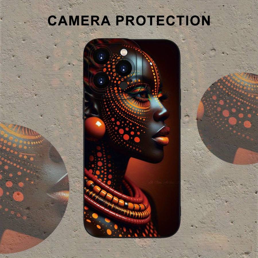 1Pc Mixed Color For iPhone 11 Pro Max Beautiful African Girl Phone Case