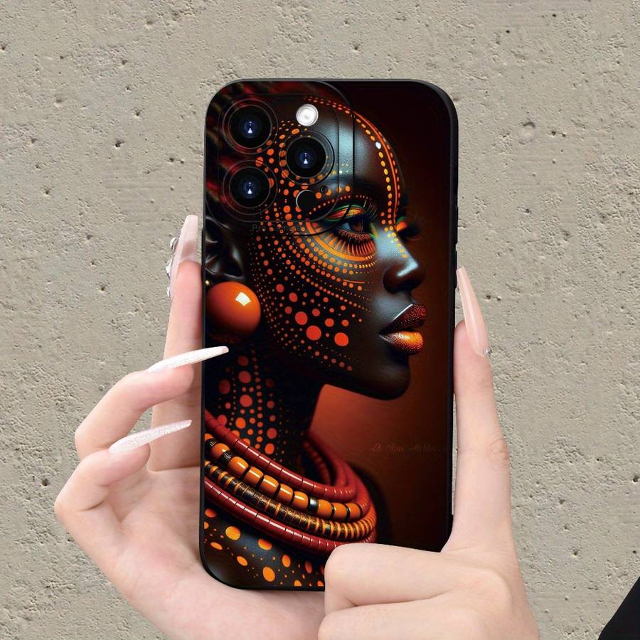 1Pc Mixed Color For iPhone 11 Pro Max Beautiful African Girl Phone Case
