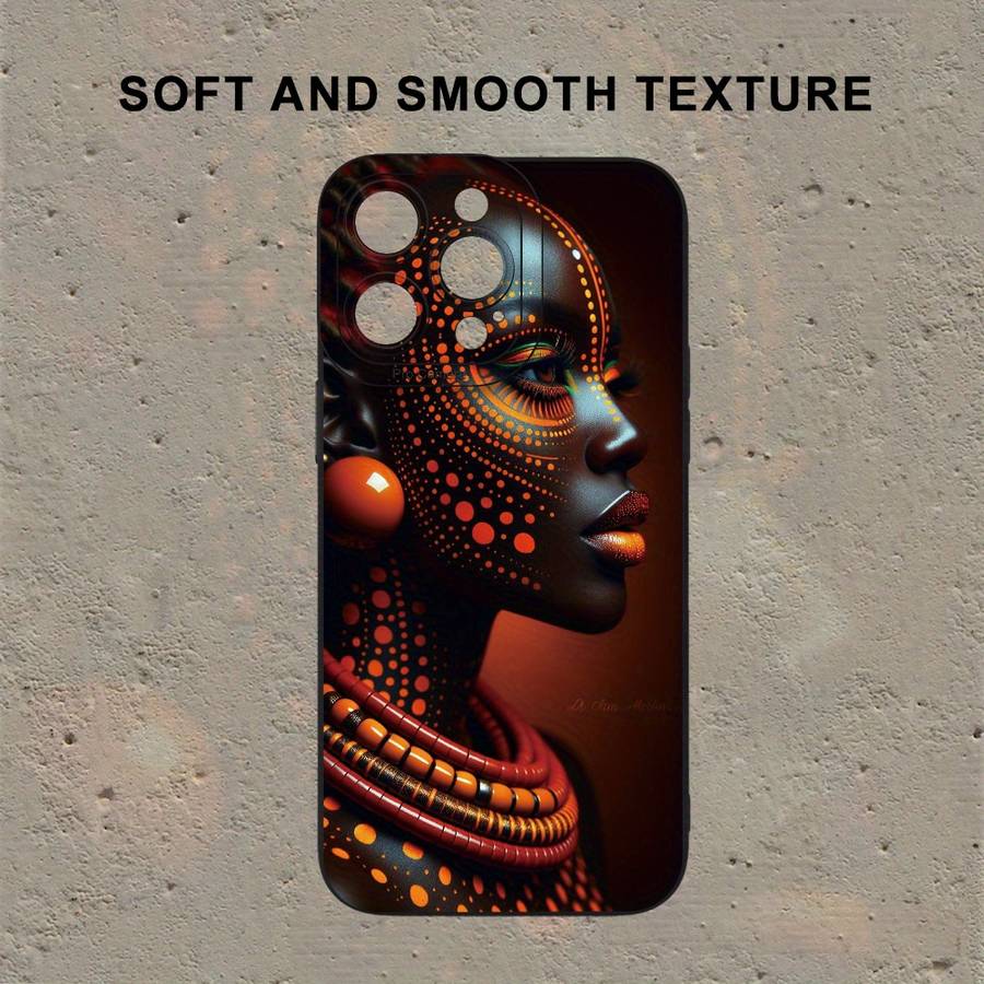 1Pc Mixed Color For iPhone 11 Pro Max Beautiful African Girl Phone Case