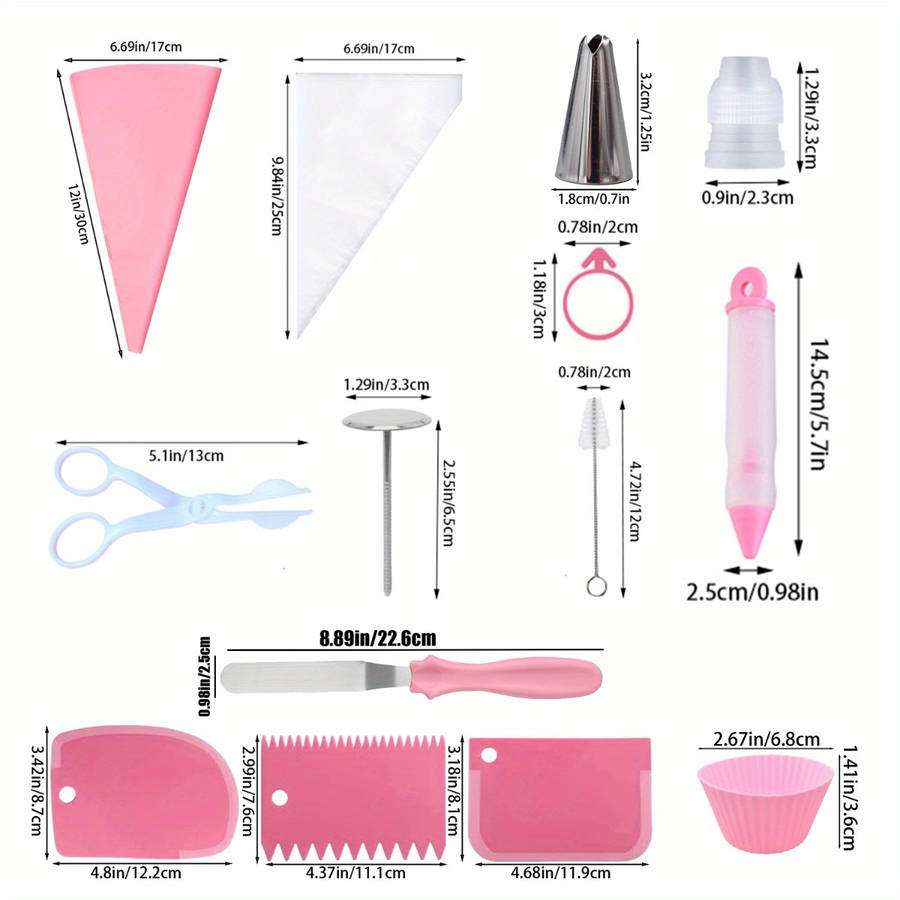 Professional Cake Decorating Head Color 284Pcs Pink