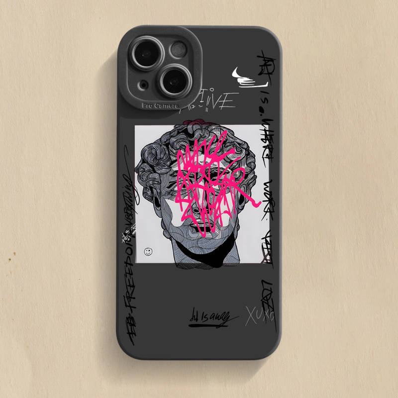 1Pc Black For iPhone 7 8 SE2 SE3 David Frosted Phone Case