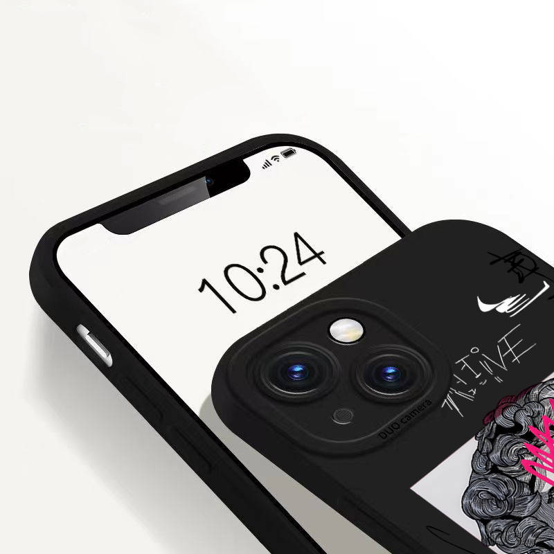 1Pc Black For iPhone 7 8 SE2 SE3 David Frosted Phone Case