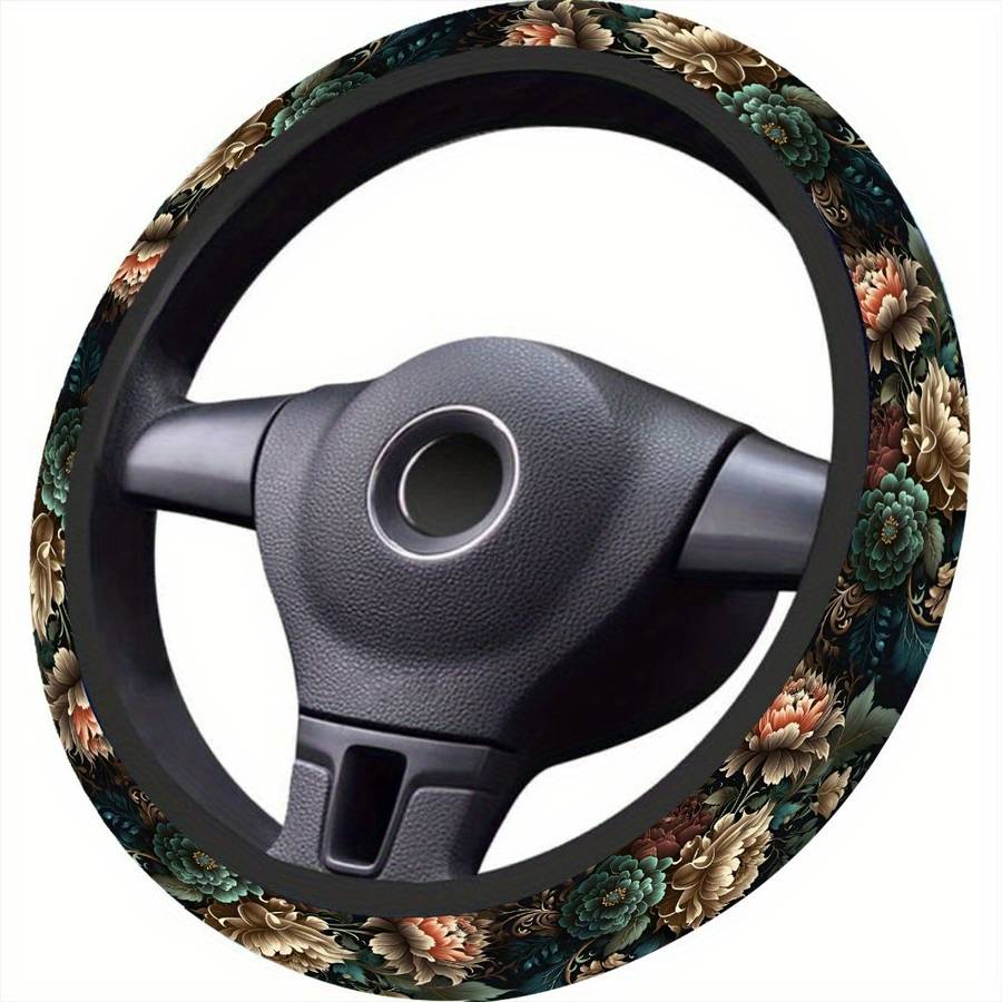 Car Steering Wheel Cover Colorful Flowers Quantity