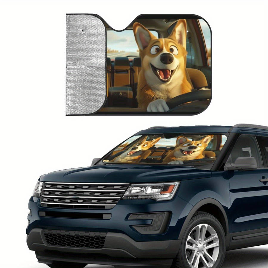 Car Sun Shades Size S 129.54 X69.85 Cm Funny Husky